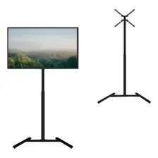 Suporte Chão Piso Pedestal Para Tv Com Rodas Ped Suportaço Cor Preto Foto mini 1