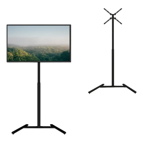 Suporte Chão Piso Pedestal Para Tv Com Rodas Ped Suportaço Cor Preto Foto 1