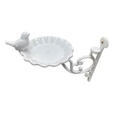 Suporte Comedor Pássaros Metal Europeu Decoração Casa Jardim Cor Branco Provençal Colonial Europeu Foto mini 2