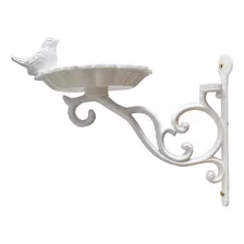 Suporte Comedor Pássaros Metal Europeu Decoração Casa Jardim Cor Branco Provençal Colonial Europeu Foto mini 1