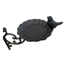 Suporte Comedor Pássaros Metal Europeu Decoração Casa Jardim Cor Preto Provençal Colonial Europeu Foto mini 3