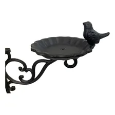Suporte Comedor Pássaros Metal Europeu Decoração Casa Jardim Cor Preto Provençal Colonial Europeu Foto mini 2