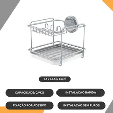 Suporte Cozinha Pia Porta Detergente Sabao C/ Ventosa Cor Cromado Foto mini 4