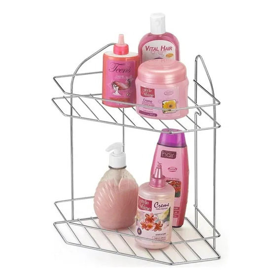 Suporte Cromado Porta Shampoo Sabonete Cantoneira Banheiro Foto 1