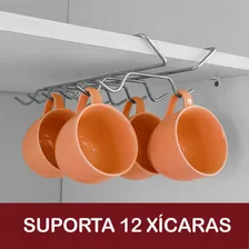Suporte De Armário 12 Xícaras Aramado Organizador Cromado Foto mini  2