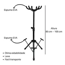 Suporte De Chão Para Violão Pedestal Triplo P Viol Guit Bai Cor Preto Foto mini  2