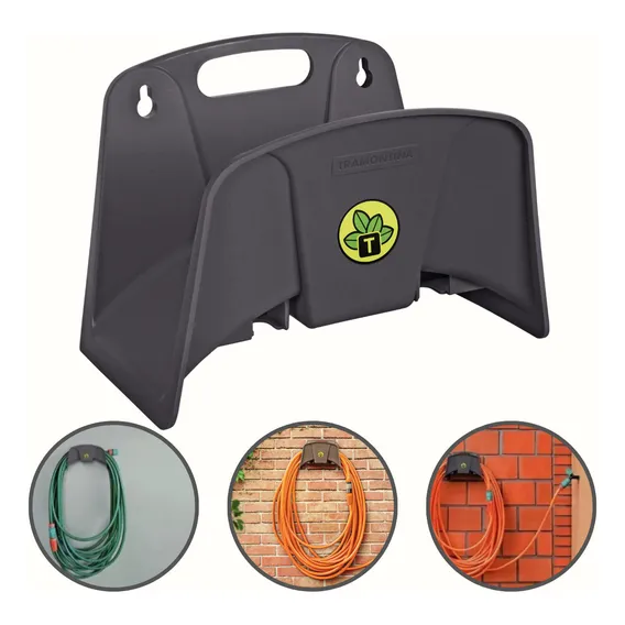Suporte de Fabricado em polipropileno para mangueira Tramontina Suporte fixo para mangueira cinza Foto 1