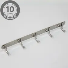 Suporte De Parede 5 Ganchos Inox Lumai Cabide de Parede Quarto cor prateado para pendurar utensilios Foto mini 4