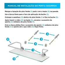 Suporte De Shampoo Banheiro Vidro 6mm Porta Shampoo Foto mini 2