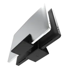 Suporte Duplo 2 Notebooks Macbook Samsung Dell Vertical Cor Preto Foto mini  2