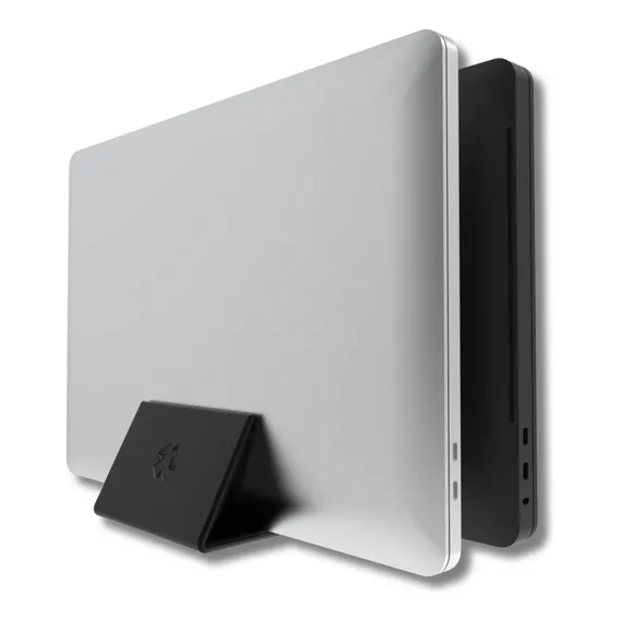 Suporte Duplo 2 Notebooks Macbook Samsung Dell Vertical Cor Preto Foto 1