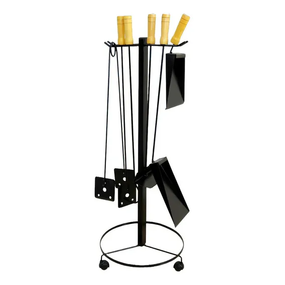 Suporte E Kit Lareira E Fogão A Lenha Aço Carbono 80x35cm Foto 1