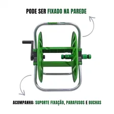 Suporte Enrolador Mangueira Jardim Girat贸rio 60 Metros Trapp Foto mini 4