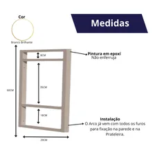 Suporte Estilo Industrial P/ Prateleira Parede Branco 3pçs Foto mini 4