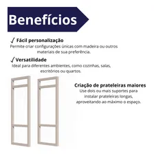 Suporte Estilo Industrial P/ Prateleira Parede Branco 3pçs Foto mini  3