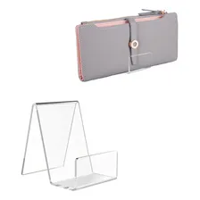 Suporte Expositor Para Carteira Vitrine Loja Cor Cristal Desenho do tecido Acrilico Foto  mini 1