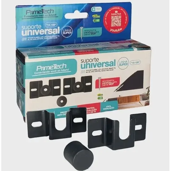 Suporte fixo para TV linha Prática de 14 a 105 Prime Tech Foto 1