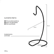 Suporte Mesa Fruteira Para Pendurar Bananas Multiuso Preto Foto mini 4