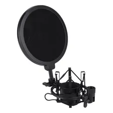 Suporte Microfone Shock Mount Com Pop Filter Smpf-01 Saty Cor Preto Foto mini 1