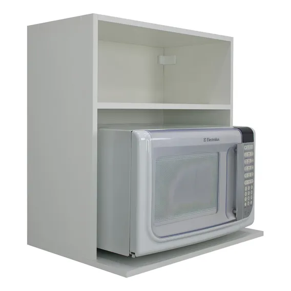 Suporte Microondas Armário Multiuso 100% Mdf Para Cozinha Cor Branco Foto 1