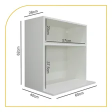 Suporte Microondas Armário Multiuso 100% Mdf Para Cozinha Cor Branco Foto mini 4