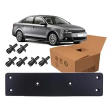 Suporte Moldura De Placa Vw Jetta 2011 Á 2022 Com Grampos Cor Preto Foto mini 1