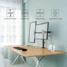 Suporte Monitor Duplo 15 A 32 Articulado De Mesa T1224c Cor Preto Foto mini 3