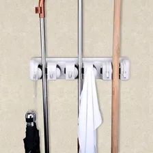 Suporte Multiuso 6 Posições Com Ventosas Porta Vassoura Rodo Foto mini 4