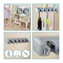 Suporte Multiuso 6 Posições Com Ventosas Porta Vassoura Rodo Foto mini  3