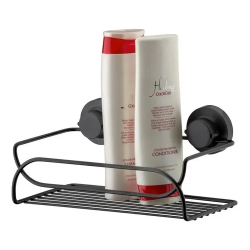 Suporte Multiuso Porta Shampoo De Aço Ventosa Preto Future Foto 1