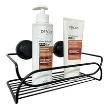 Suporte Multiuso Porta Shampoo De Aço Ventosa Preto Future Foto mini 4
