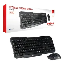 Suporte Notebook E Teclado E Mouse Wireless K-w10bk C3tech Mouse Preto Teclado Preto Foto mini  3
