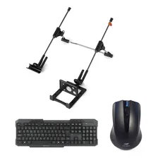 Suporte Notebook E Teclado E Mouse Wireless K-w10bk C3tech Mouse Preto Teclado Preto Foto  mini 1