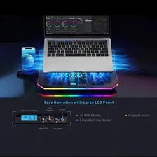 Suporte Notebook Gamer Rgb Ergonomico 6 Fans Coller Celular. Cor Preto Foto mini  3