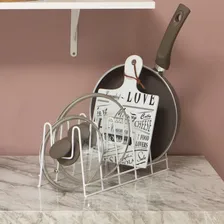Suporte Organizador Aramado Para Tampas De Panela, Formas Cor Branco Foto mini 2