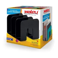 Suporte Organizador Livros Revista 3 Div贸rias Preto Waleu Foto mini 2