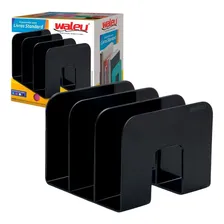 Suporte Organizador Livros Revista 3 Div贸rias Preto Waleu Foto mini 3