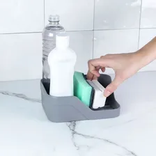 Suporte Organizador Pia Porta Detergente Bucha Cozinha Trium Cor Chumbo Foto mini 3