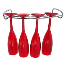 Suporte Organizador Porta Taças Curvo Aramado Cromado 30cm Foto mini 2