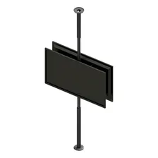 Suporte P/ 2 Tvs 10 A 65 Teto Ao Chão - Frente E Verso Cor Preto Foto  mini 1