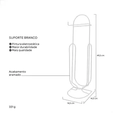 Suporte Papel Higienico Luxo - Branco Foto mini 3