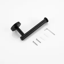 Suporte Papel Higiênico Preto Fosco Papeleira Banheiro Inox Foto mini  2