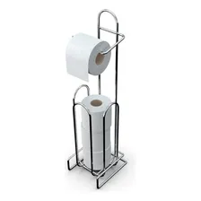 Suporte Papel Higiênico Aço Reforçado Grosso Cromado 4 Rolos Cor Suporte Cromado Foto mini 2