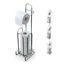 Suporte Papel Higiênico Aço Reforçado Grosso Cromado 4 Rolos Cor Suporte Cromado Foto mini 1