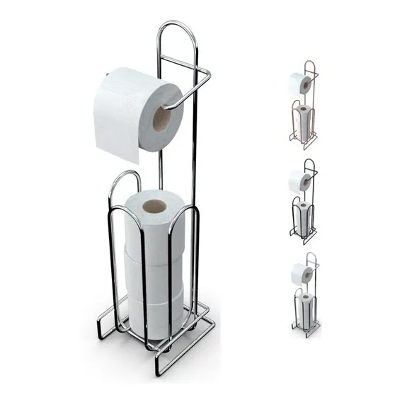 Suporte Papel Higiênico Aço Reforçado Grosso Cromado 4 Rolos Cor Suporte Cromado Foto 1
