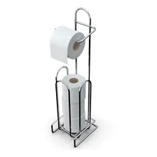 Suporte Papel Higiênico Aço Reforçado Grosso Cromado 4 Rolos Cor Suporte Cromado Foto mini 2
