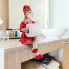 Suporte Papel Higiênico Boneca Artesanal Rilu Artesanatos Cor Vermelho Foto mini 1