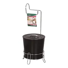 Suporte Papel Higiênico Com Lixeira Preta N304-7 Banheiro Foto mini 1