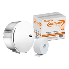Suporte Papel Higiênico De Inox + Papel Higiênico 8 X 300 Foto mini 1