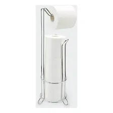 Suporte Papel Higiênico Metal De Chão Suporte 51x14cm Foto mini 1
